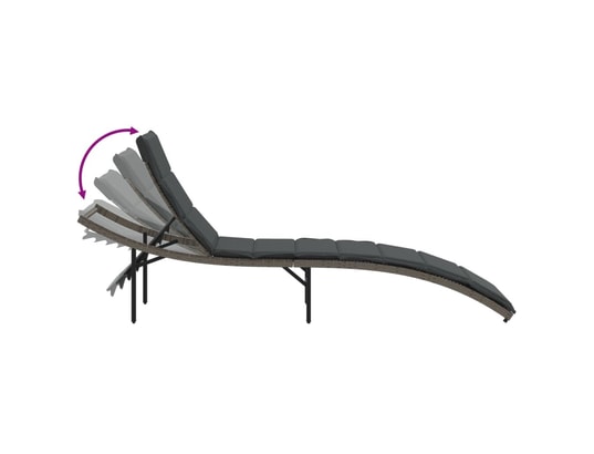 VIDAXL - Bain de soleil Chaises longues lot de 2 avec coussins gris résine tressée