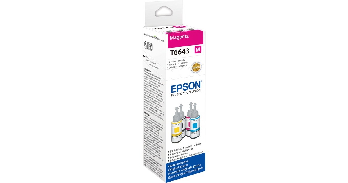 EpsonInkt - T6643  (C13T664340, Inktreservoir, L-serie, Magenta)