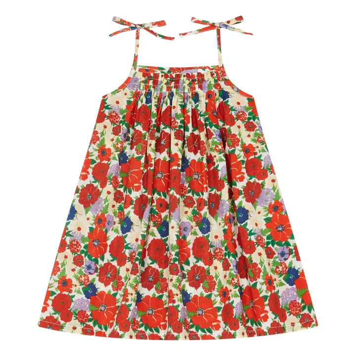 Lucas du Tertre Robe à Bretelles Violette Fleurs | Rouge