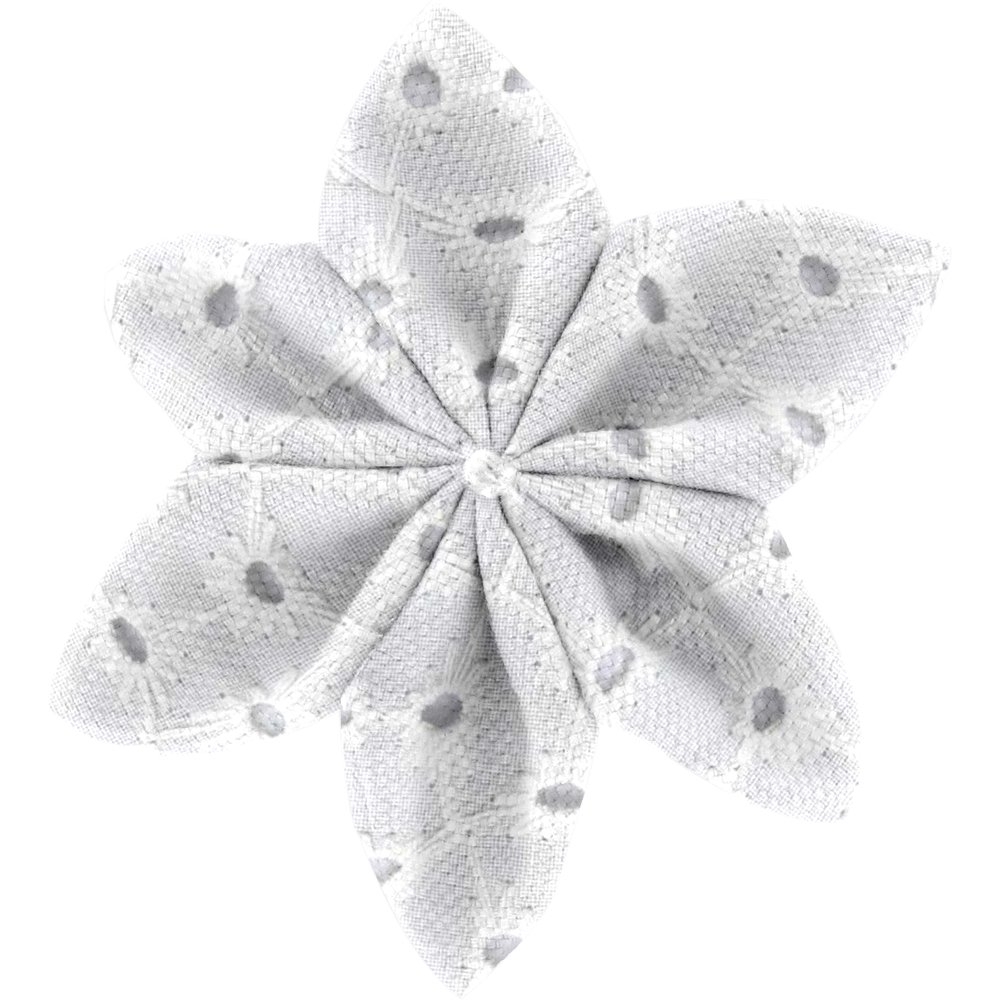 Barrette Fleur Étoile Broderie Anglaise