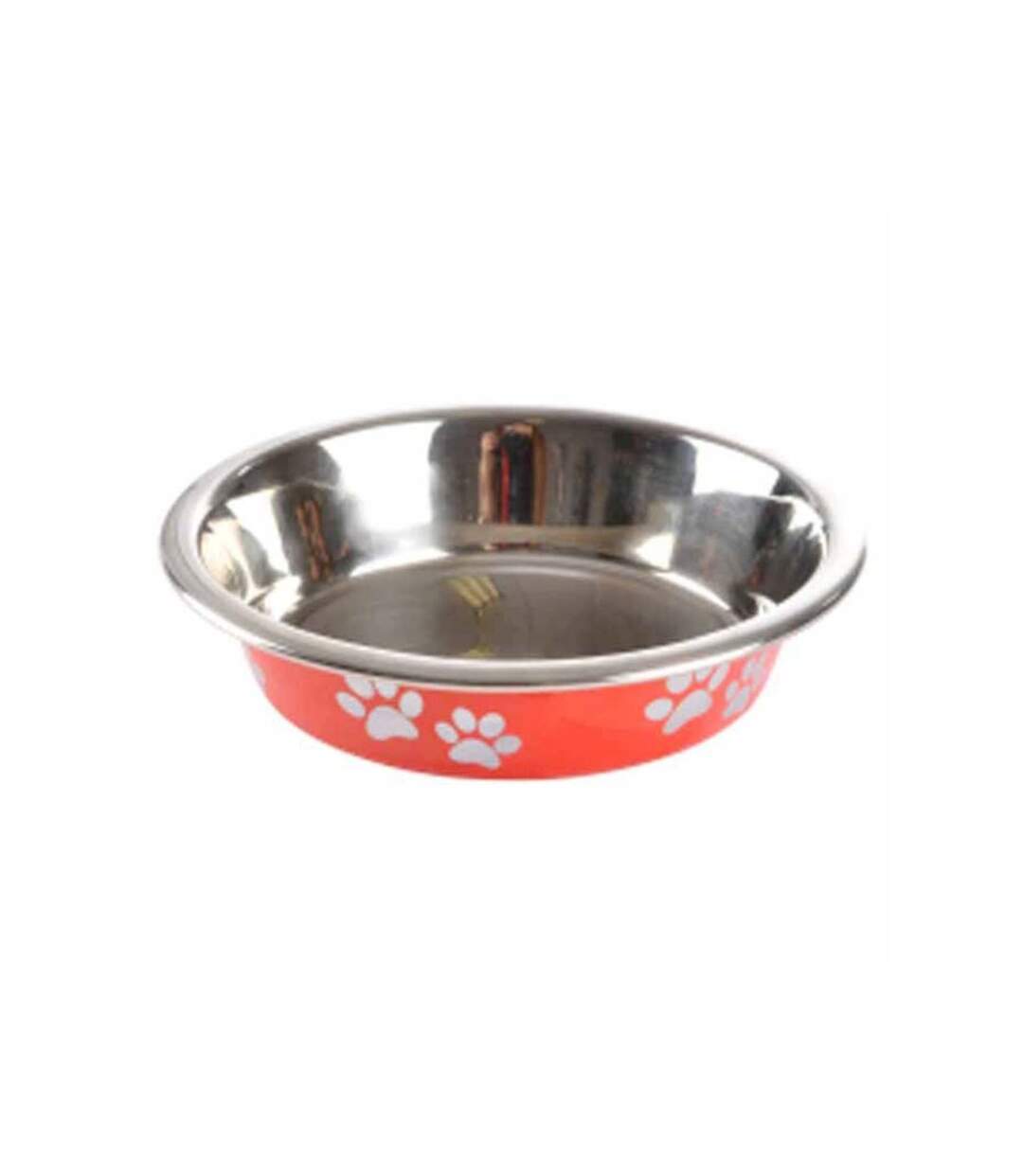 Paris Prix - Gamelle Pour Chien & Chat motifs Pattes 12cm Rouge