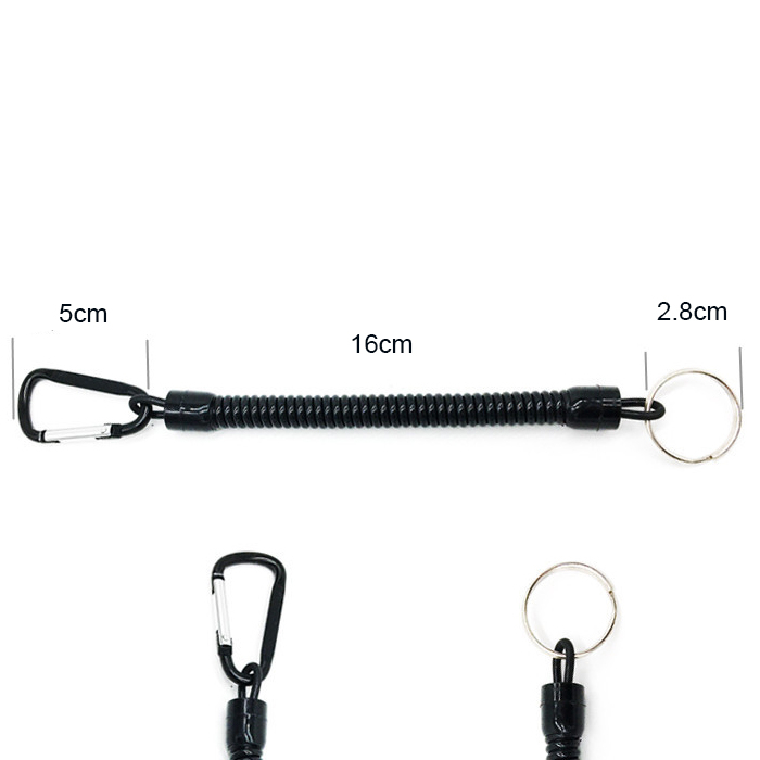 (3er Set) Anti-Lost Karabiner Haken Schlüsselanhänger mit Spiralkabel   Schlüsselring