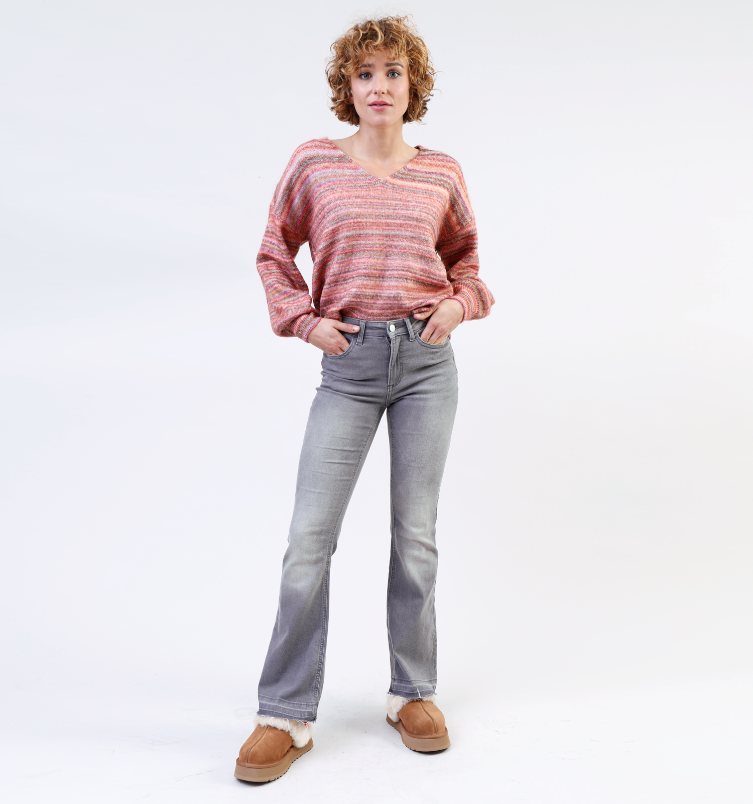 Bootcut jeans grijs