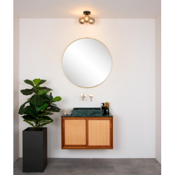 Lucide TRUDY plafonnière badkamer Ø 28 cm IP44 Zwart