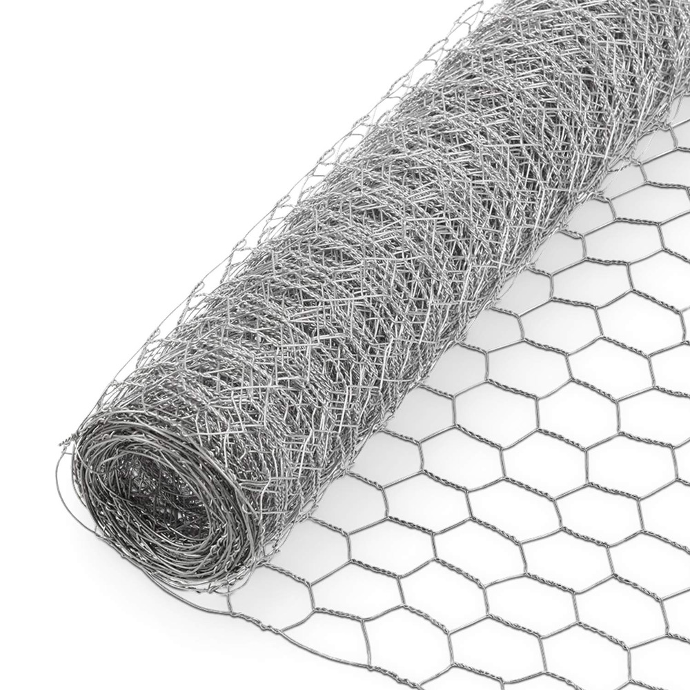 Grillage à poule. 1x25m. Triple torsion. Acier galvanisé