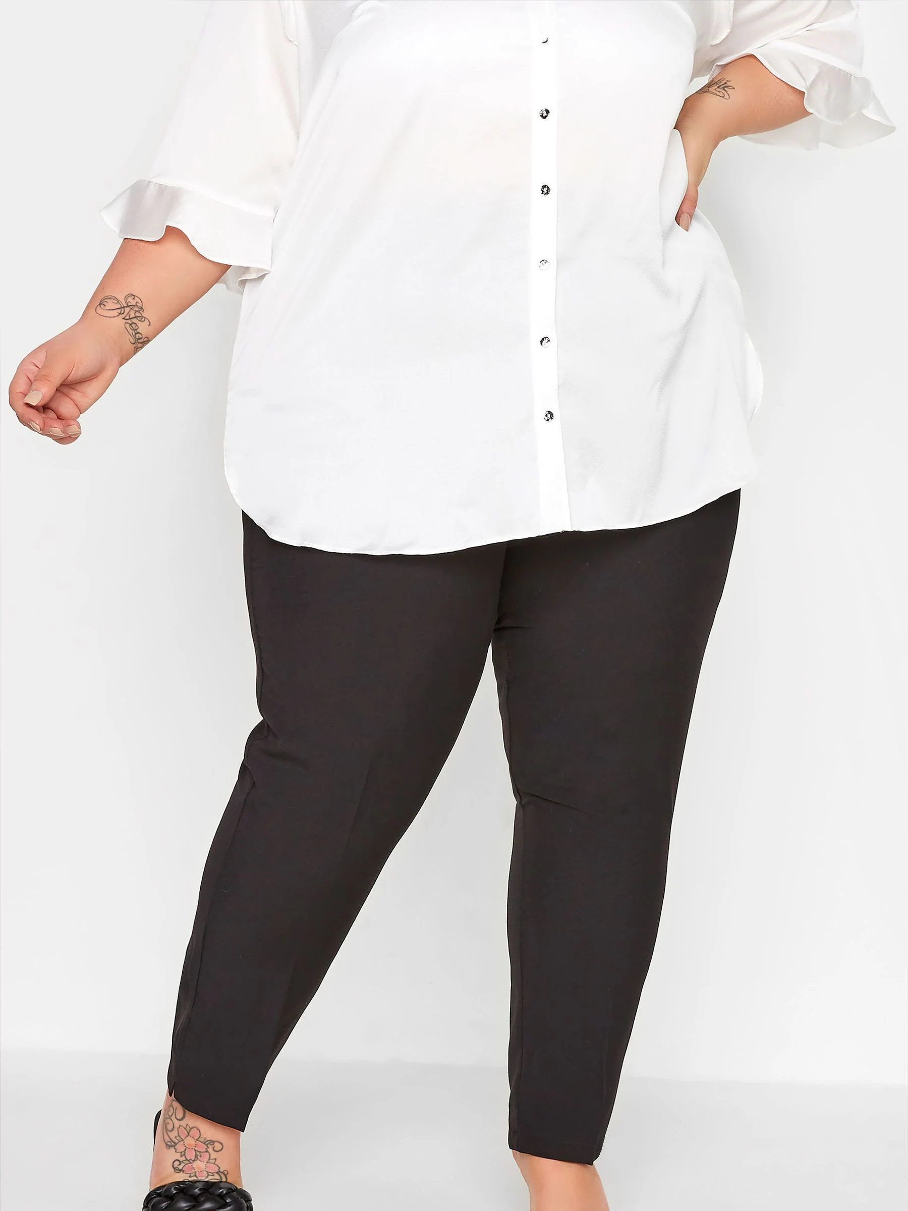 Yours Curve elastische stretchbroek met toelopende pijpen