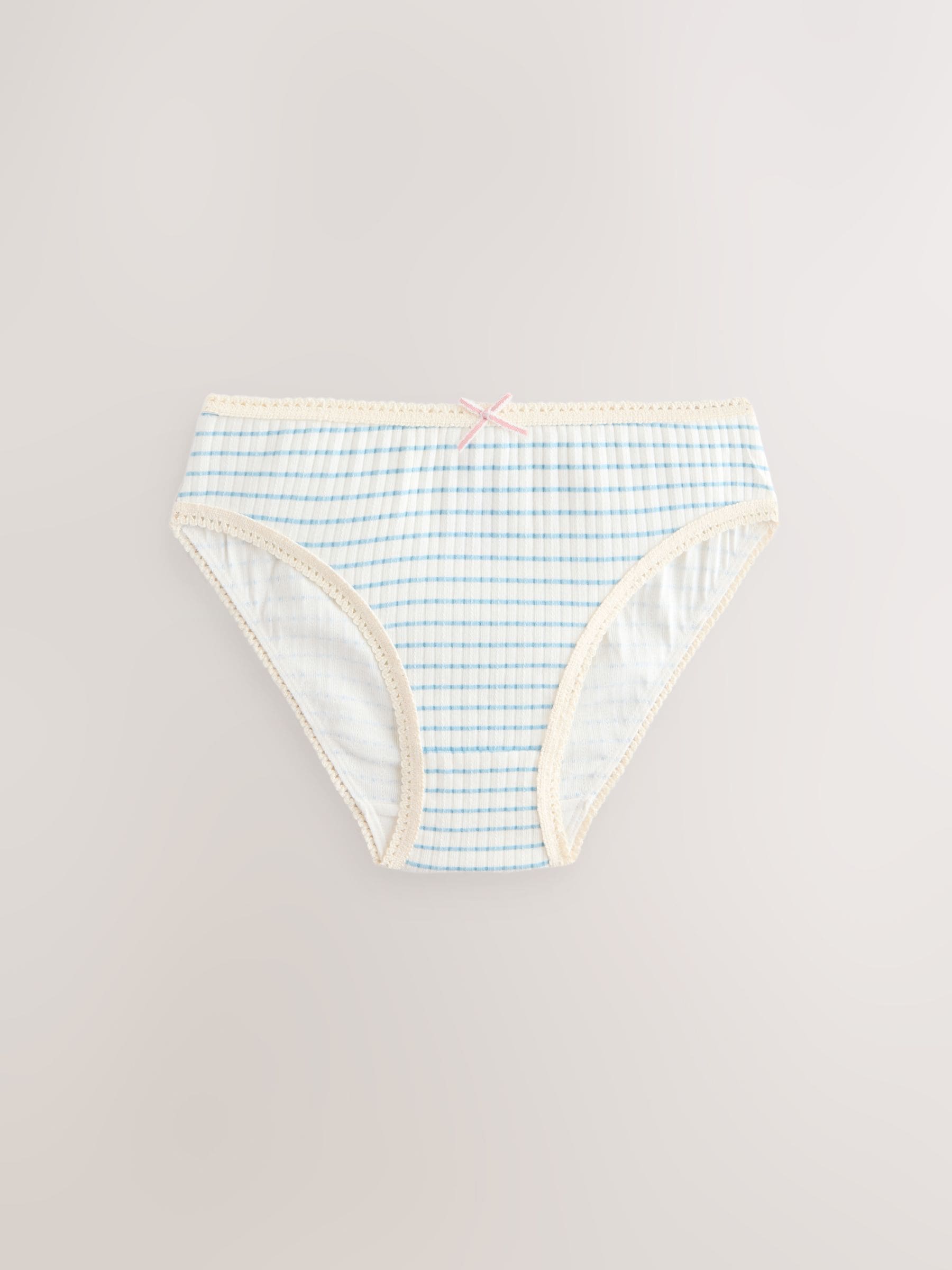 Crème gestreept - Set van 5 Bikini Onderbroeken (1.5-16jr)