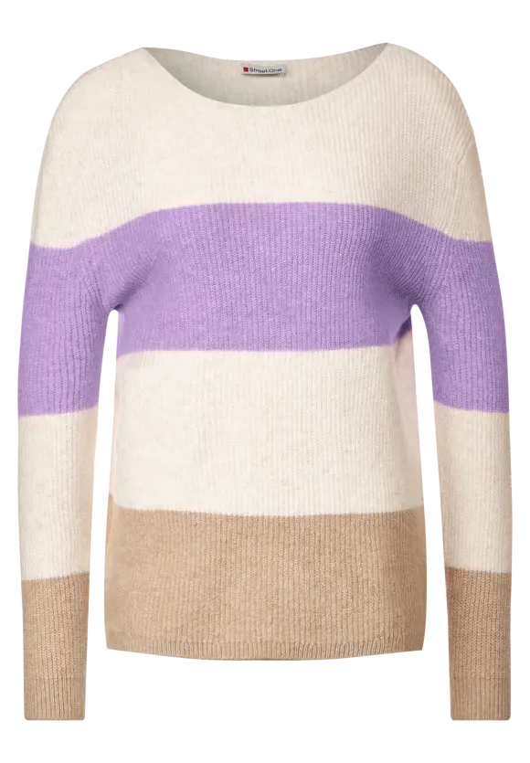 Blockstreifen Pullover - soft pure lilac melange