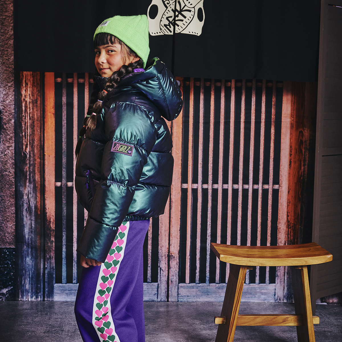 Z8 kids Winterjas Melita metallic disco