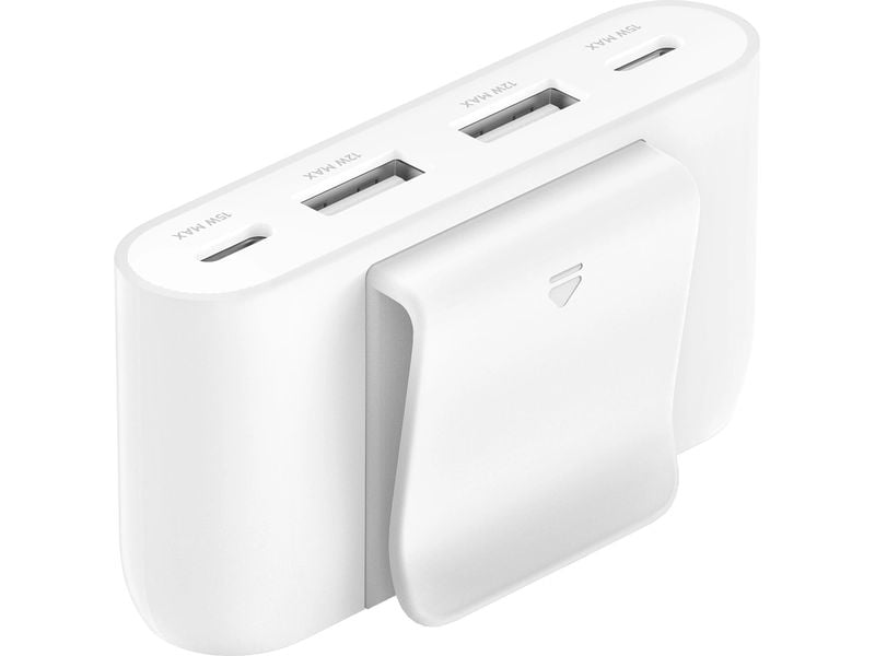 Belkin USB-Hub 4-Port USB Charge Weiss Schnellladefähiger Hub mit zwei USB-C und zwei USB-A-Ports