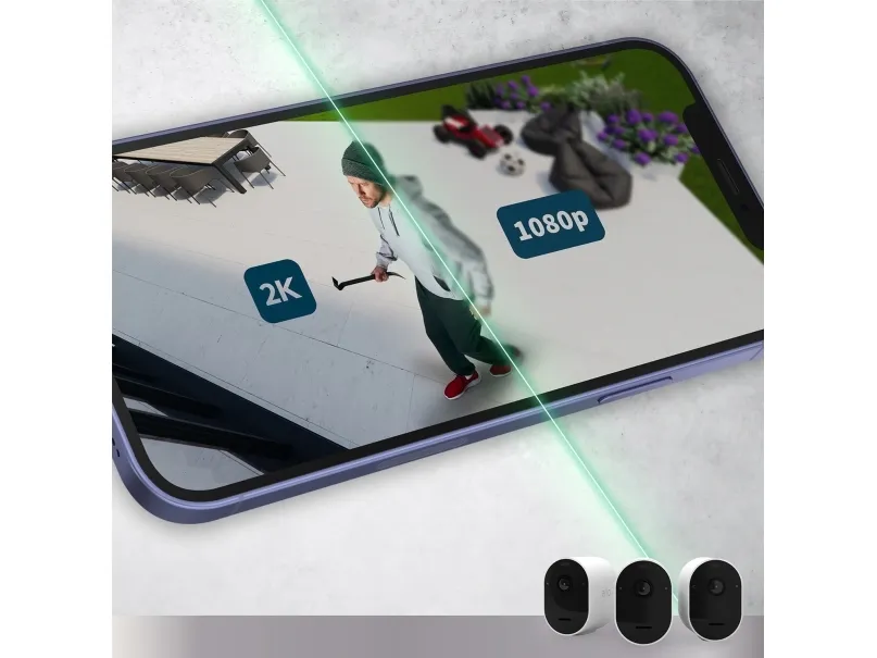 Arlo Pro 5 - Netværksovervågningskamera - indendørs, udendørs - vejrbestandig - farve (Dag/nat) - audio - trådløs - WiFi (pakke med 2)