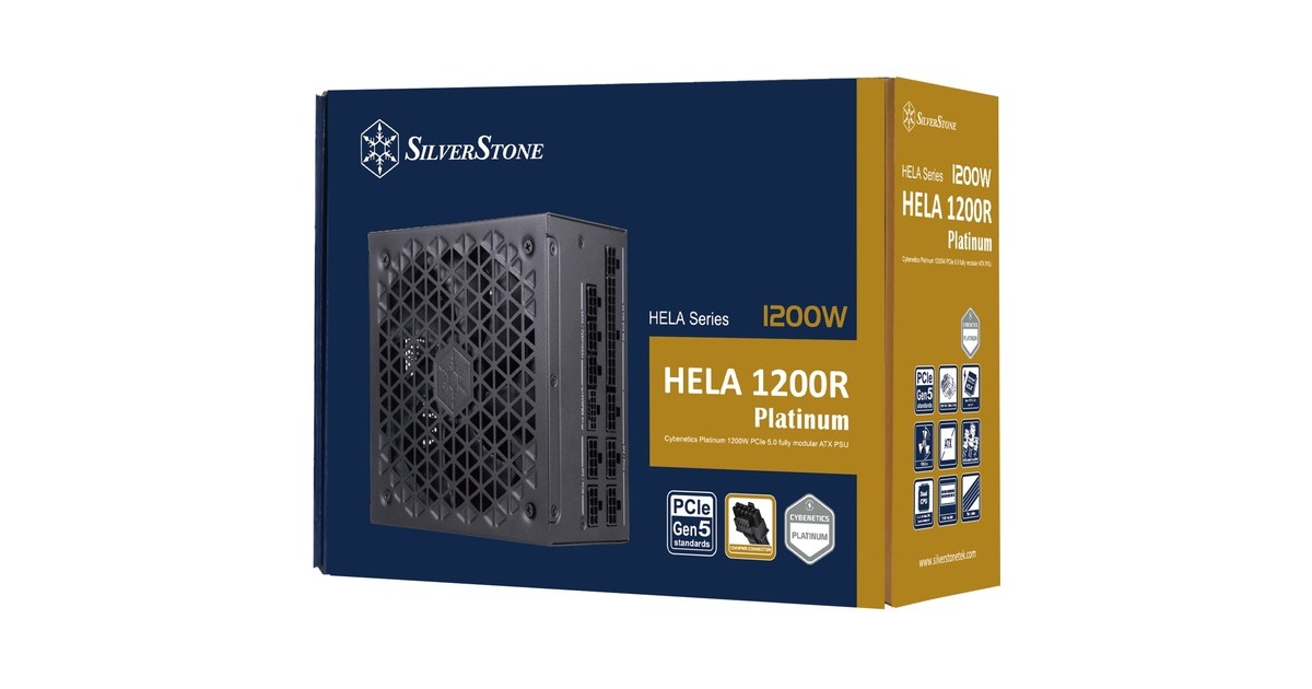 SilverStoneHELA 1200R Platinum, modulaire 1200 watt voeding   (Zwart, 6x PCIe)