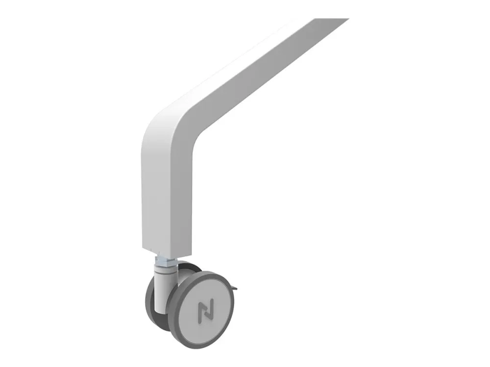 Neomounts Move Go FL50-525WH1 - Vogn med hjul - for fladt panel - låsbar - stål - hvid - skærmstørrelse: 55