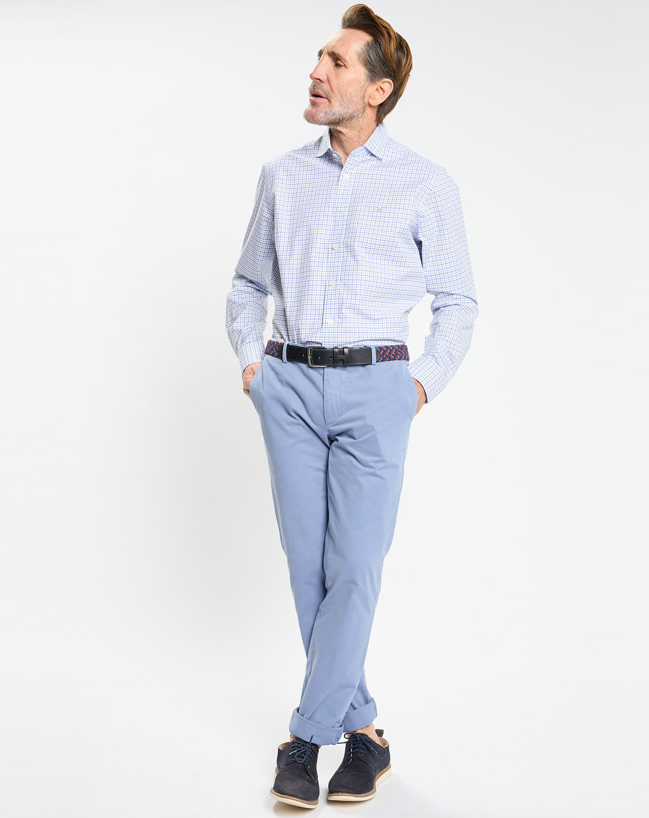 Hackett London Chemise Regular Fit vichy tricolore bleue