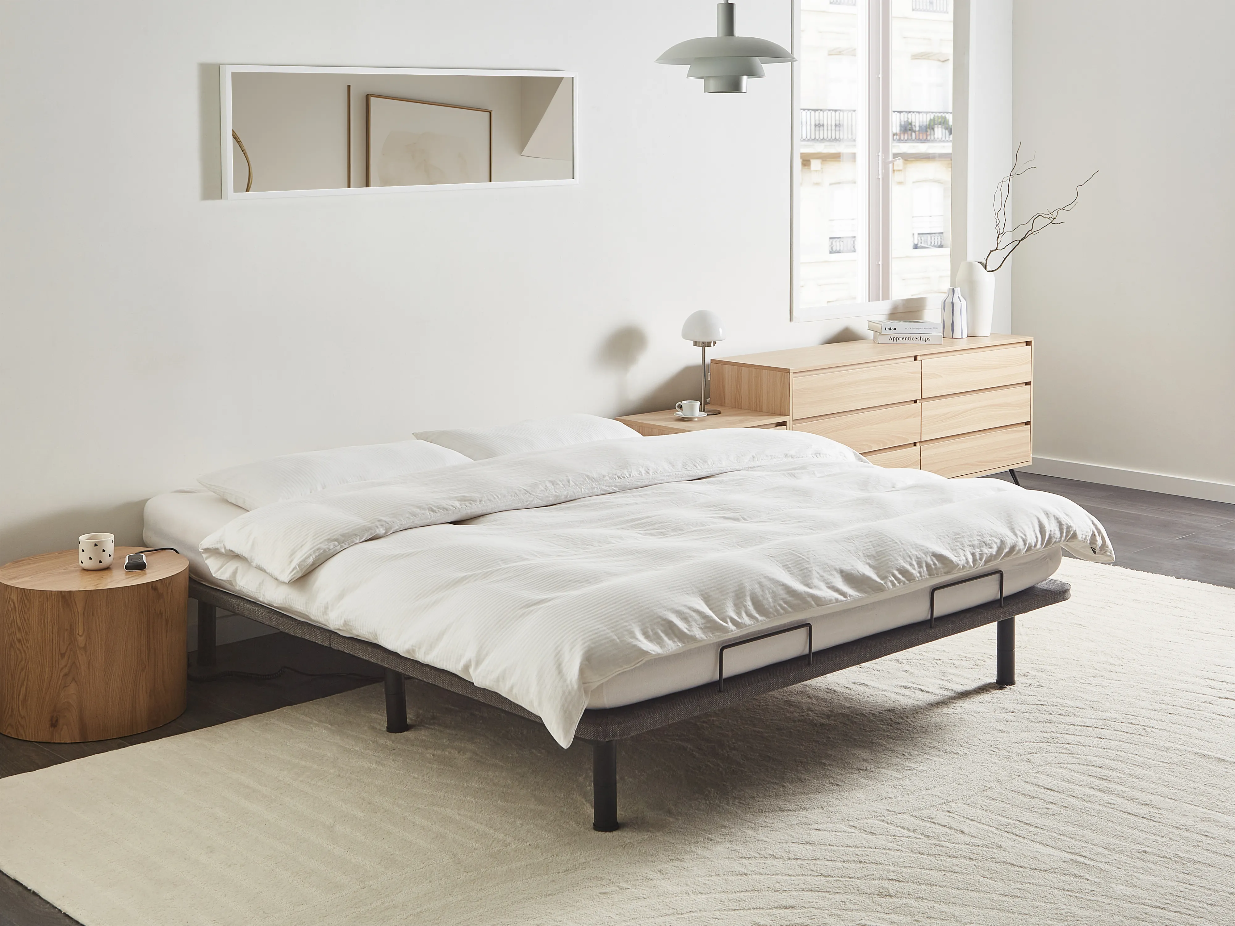 Elektrisch verstelbaar bedframe BRUNOY 180 x 200 cm Grijs