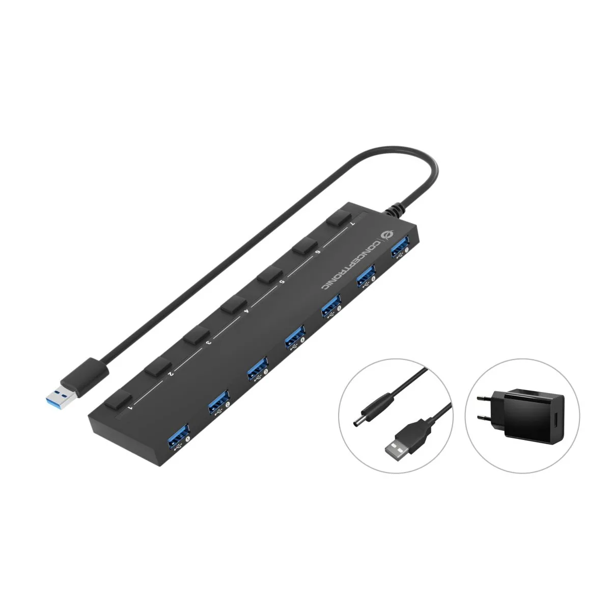 Conceptronic HUBBIES19BP Hub USB 3.2