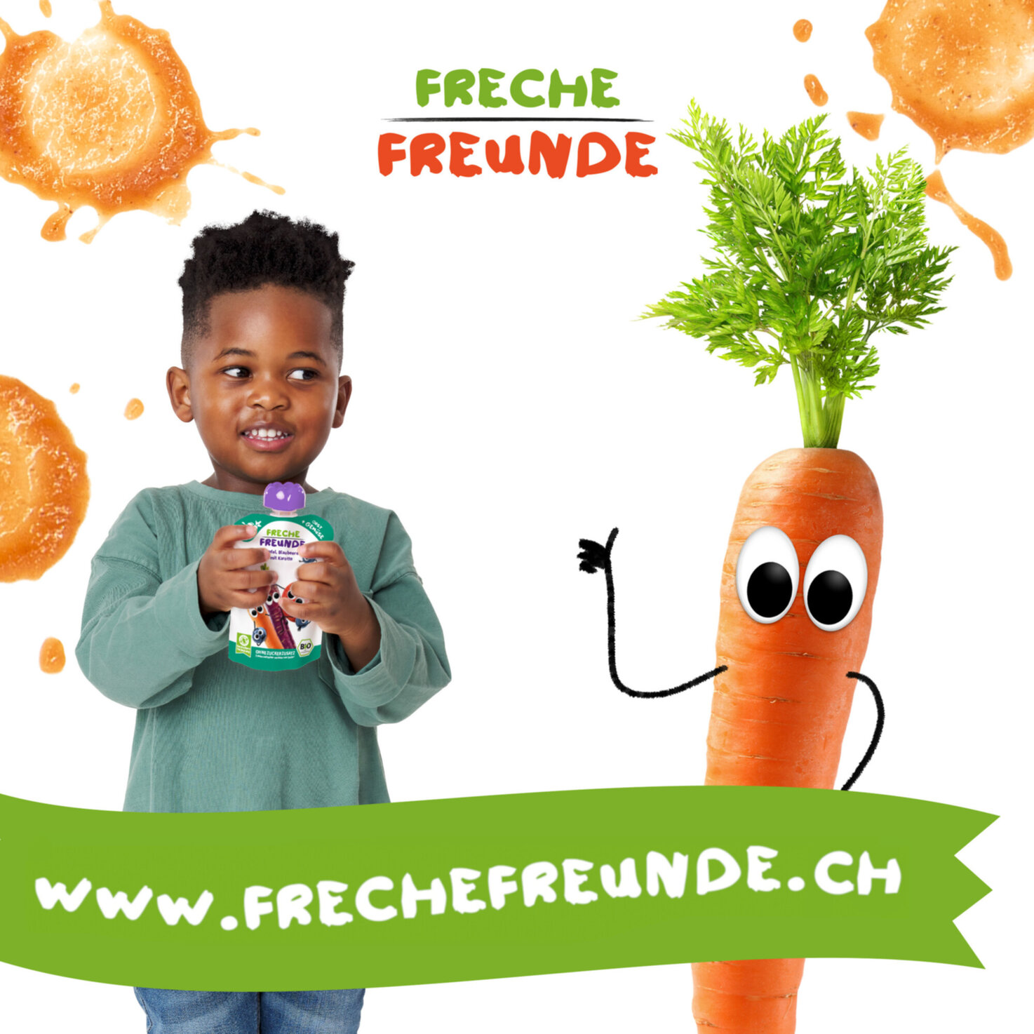 Freche Freunde Apfel, Blaubeeren mit Karotten 6+ Monate