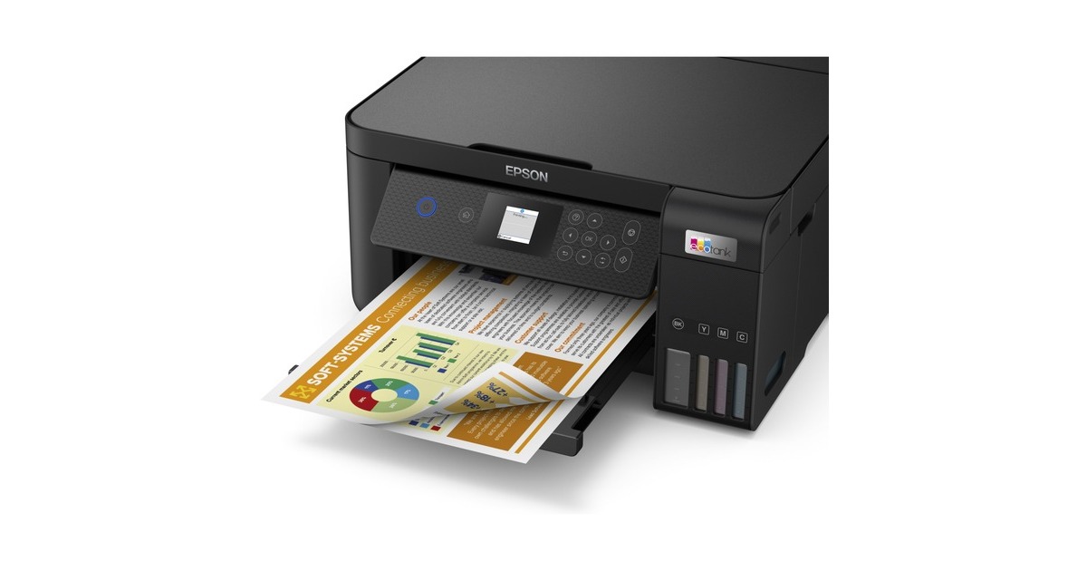 EpsonEcoTank ET-2851 A4 multifunctionele Wi-Fi-printer met inkttank all-in-one inkjetprinter  (Zwart, Scannen, Kopiëren, Wi-Fi, inclusief tot 3 jaar inkt)