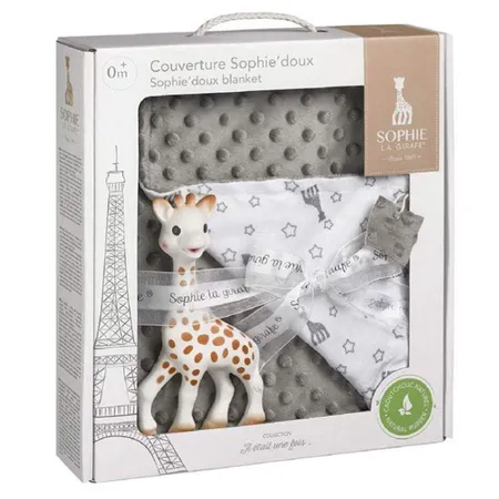 Sophie la Girafe Schmusedecke Grau