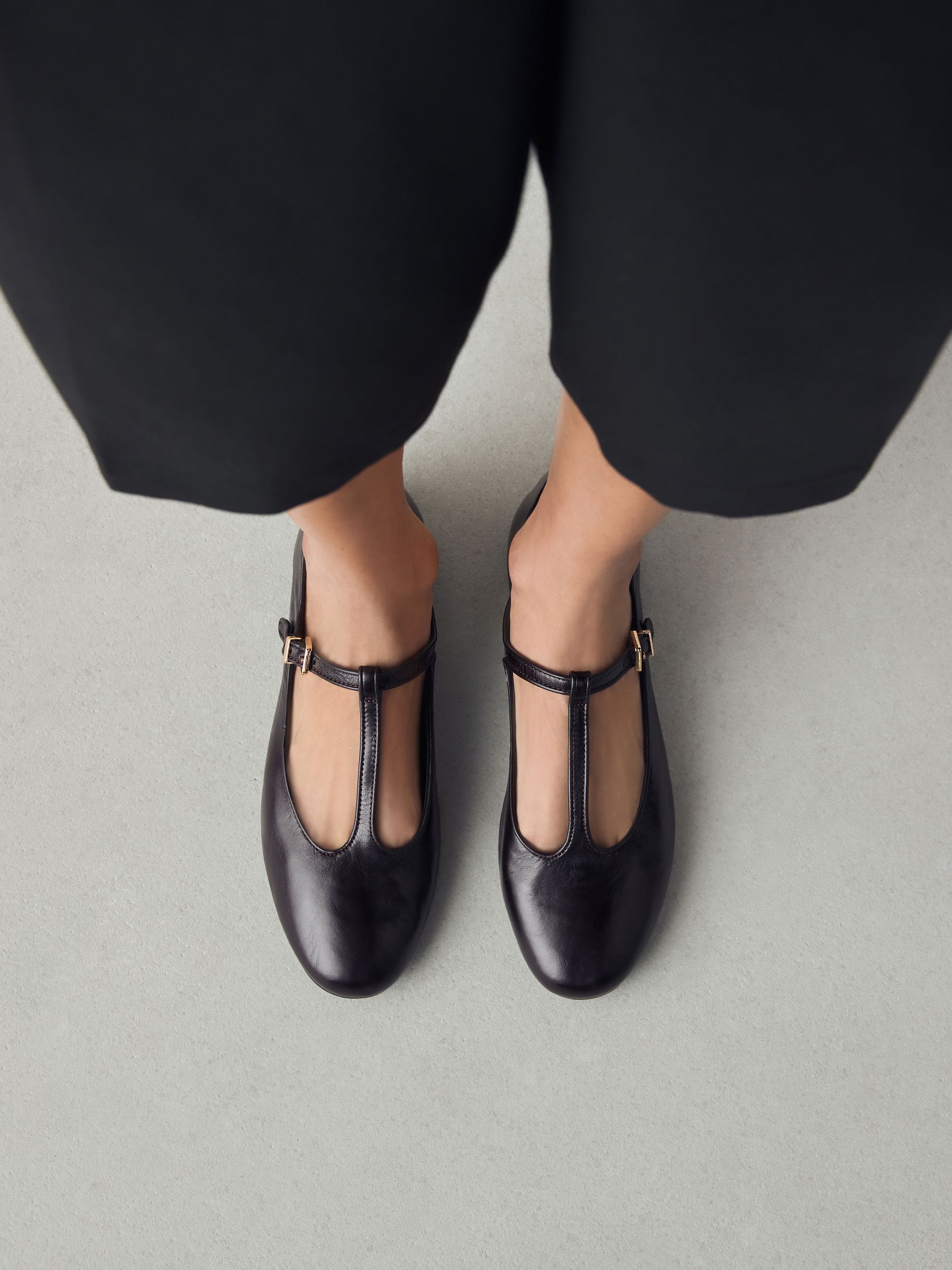 Bordeauxrood - Forever Comfort® leren T-Bar Mary Jane-schoenen