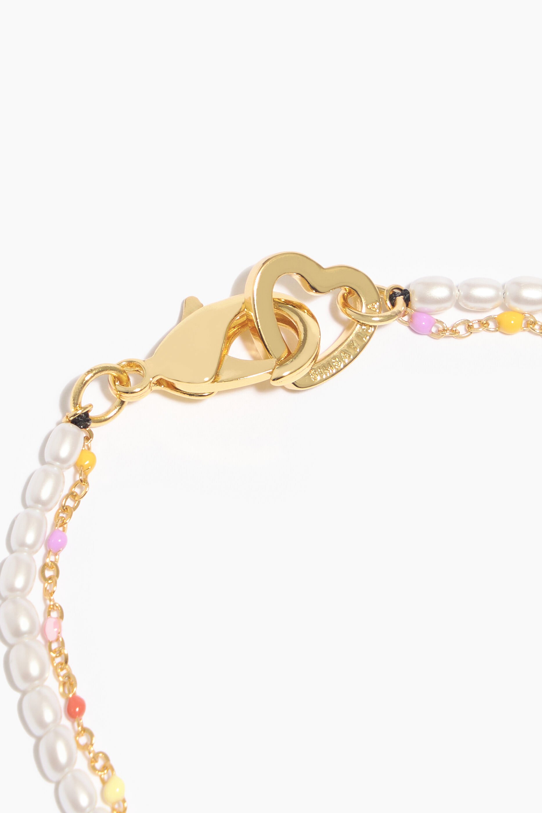 Pulseira dupla de pérolas multicoloridas
