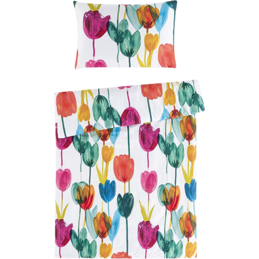 Bettwäsche Satin Blumen rosa