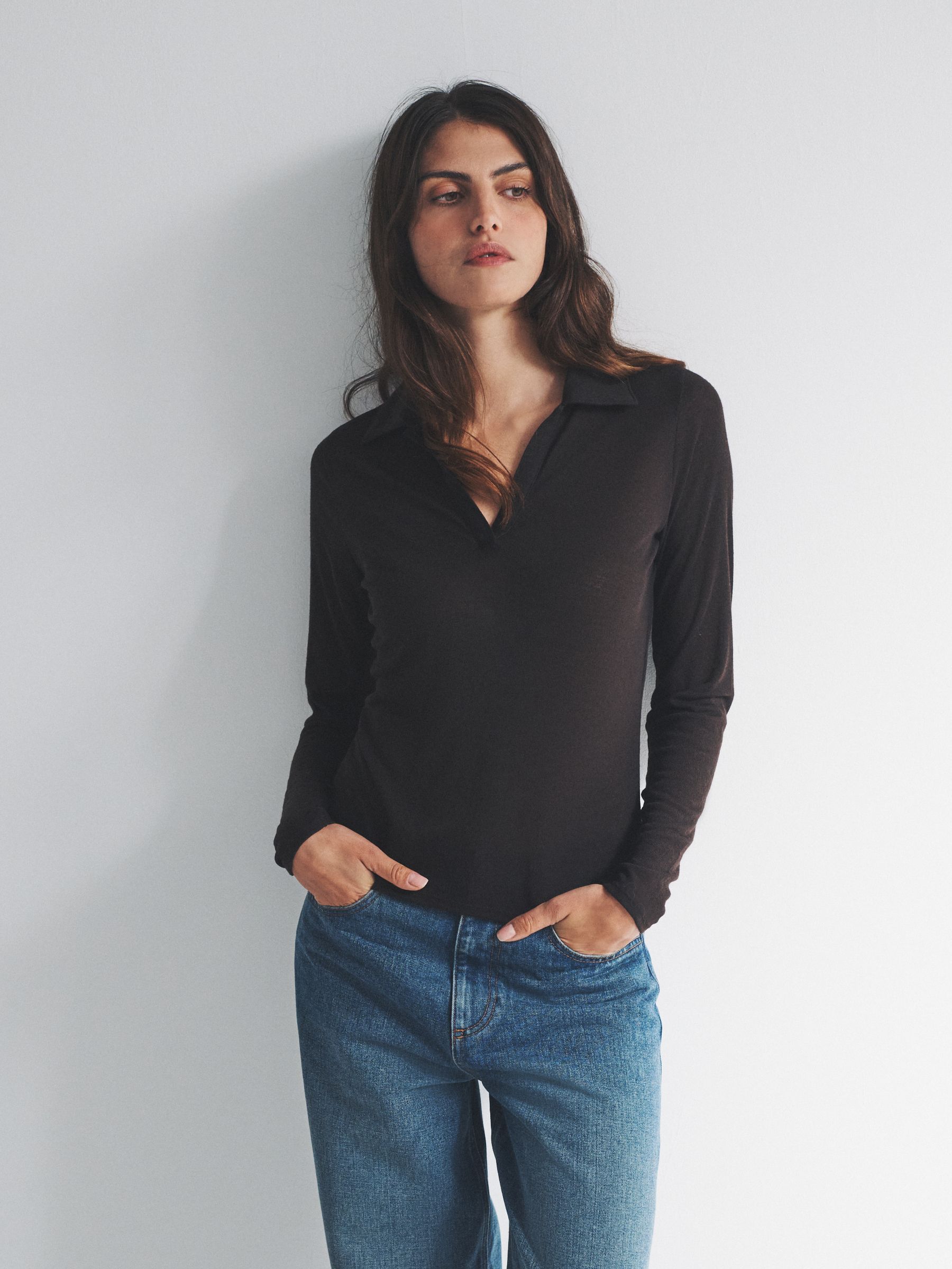 The Set 3 Pack Sheer Open Collar Tops