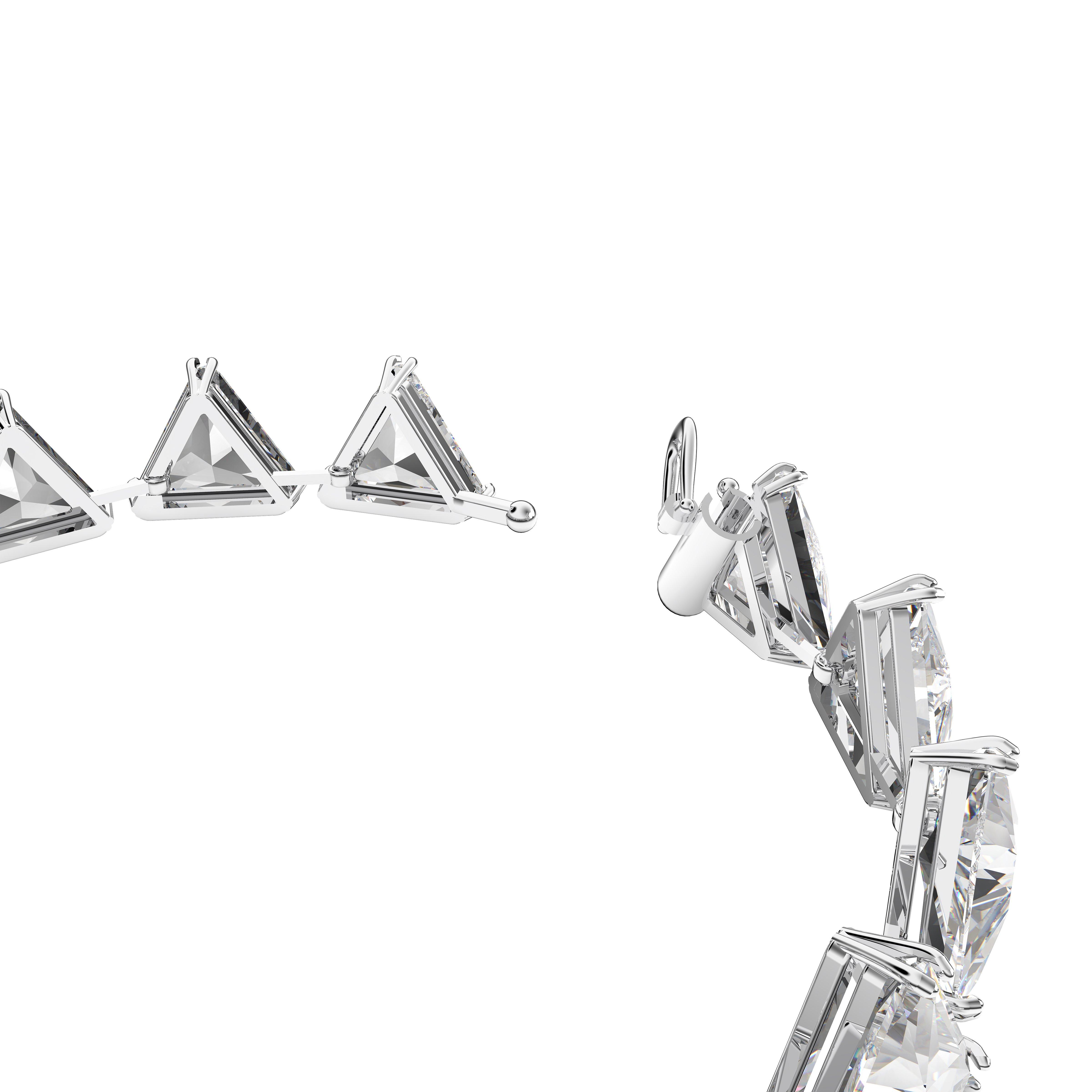 Swarovski Matrix Tennis bracelet, Triangle cut, White, Rhodium plated