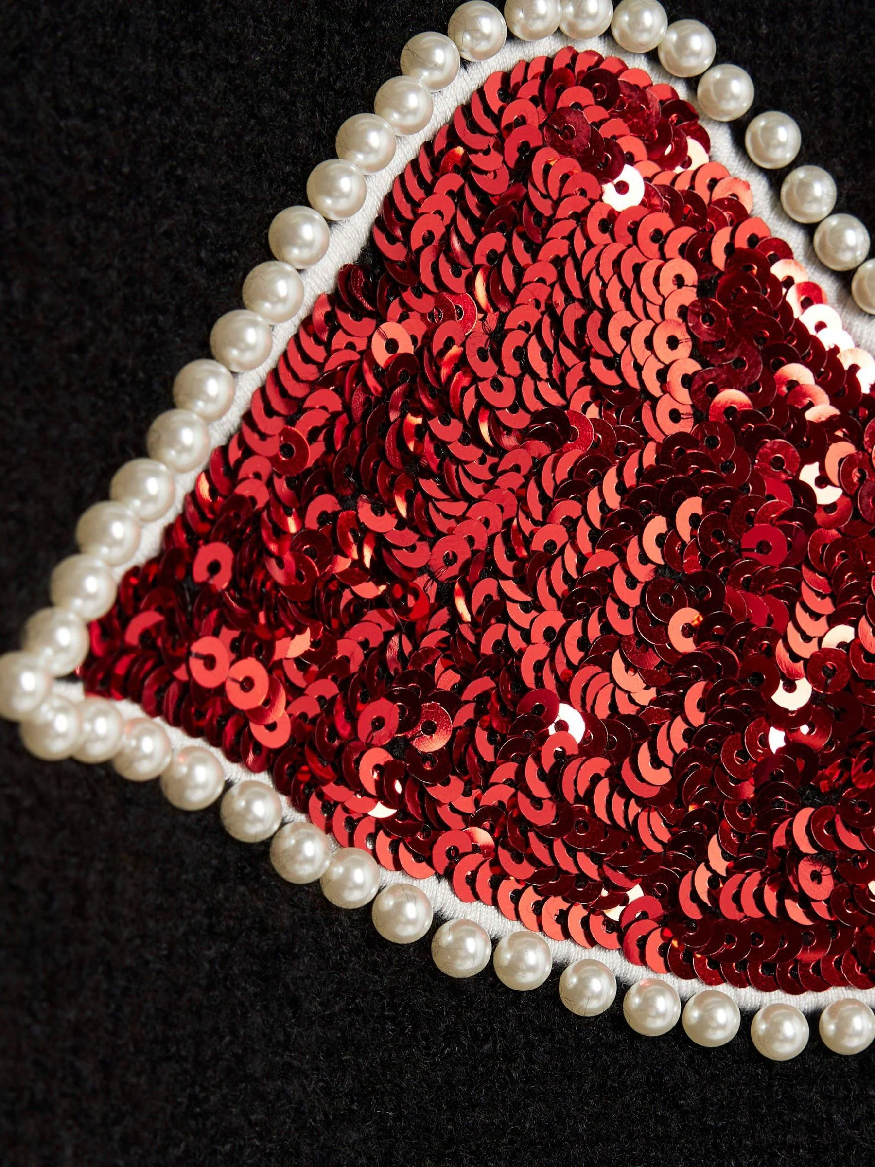 River Island OG Sequin Lips Christmas Jumper
