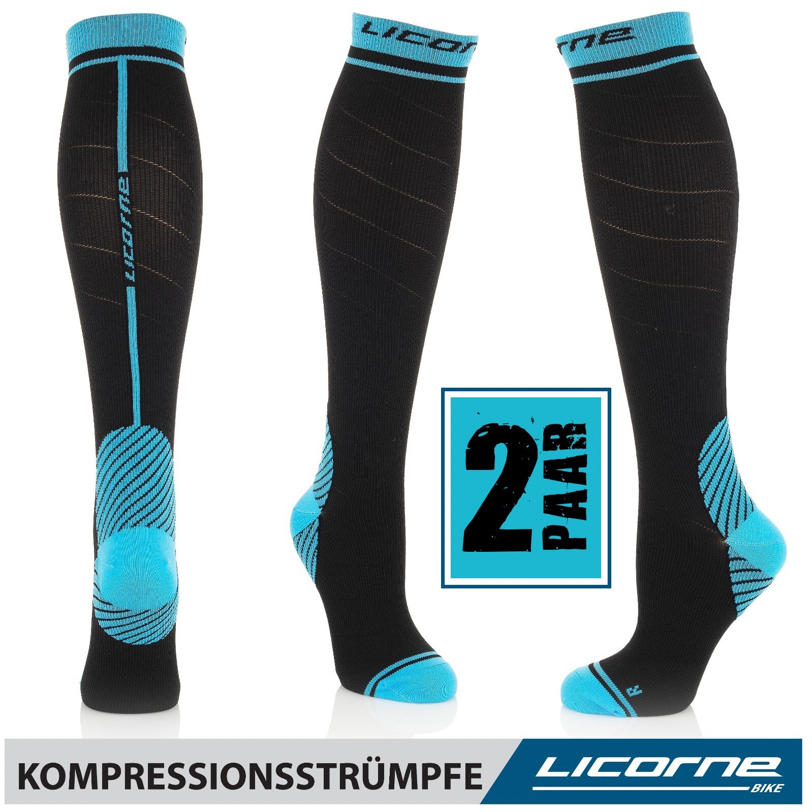 Licorne Kompressions-Thrombose-Stütz-Strümpfe Damen und Herren Compression Socks für Sport Flug Laufen Reisen