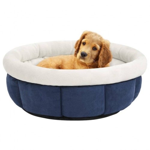 Cama redonda para animais de estimação Vidaxl com almofada azul