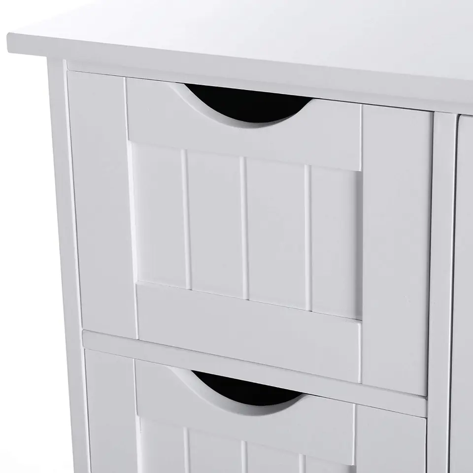 Houten Badkamer Buffet met 4 laden - Vrijstaand - Wit