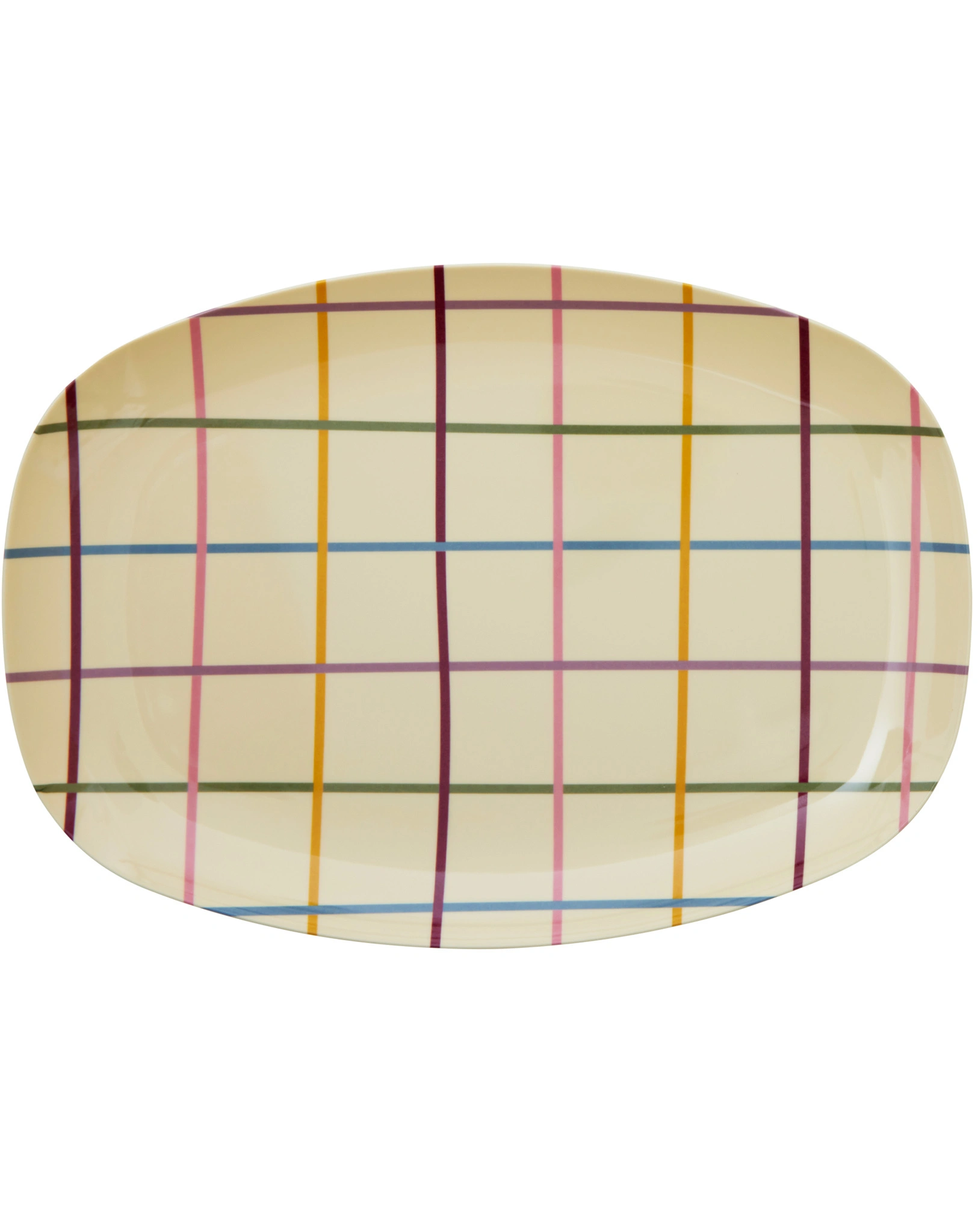 Melamin-Servierteller CARO CHECK in creme