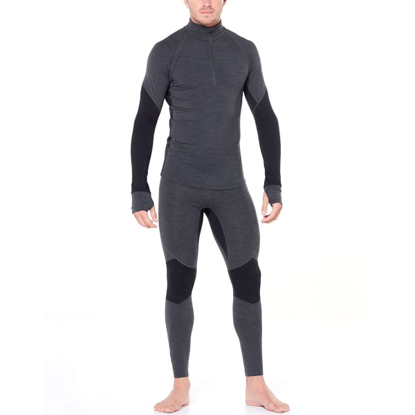 T-shirt thermique ICEBREAKER MENS 260 ZONE LS HALF ZIP JET HEATHER/BLACK