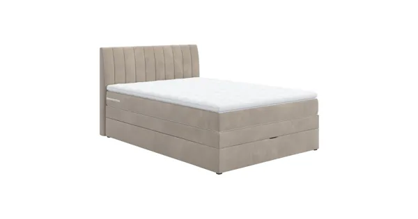 Boxspringbett Shark Stoff sand 140 x 200