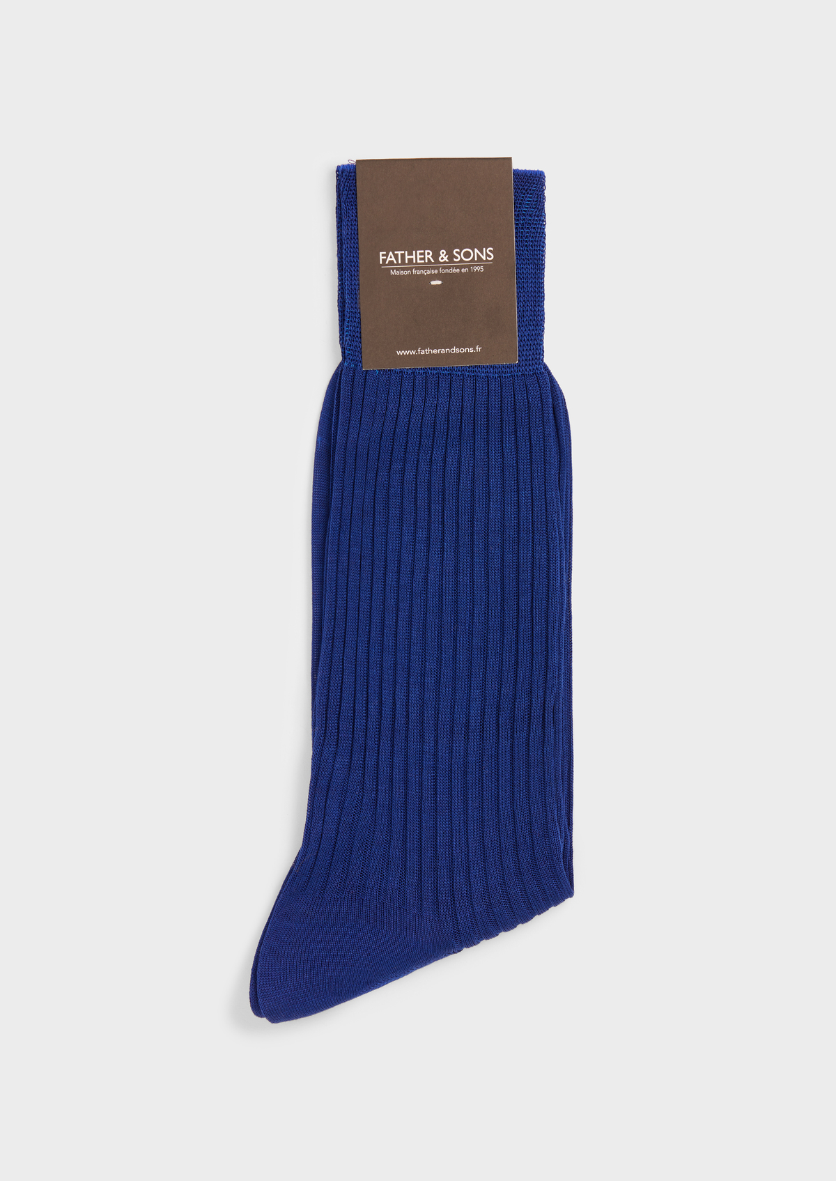 Chaussettes en coton fil d'Ecosse uni bleu cobalt