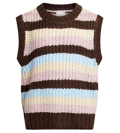 Grønt Vest - Strik - Martint - Sort/Beige/Rosa/Bl?