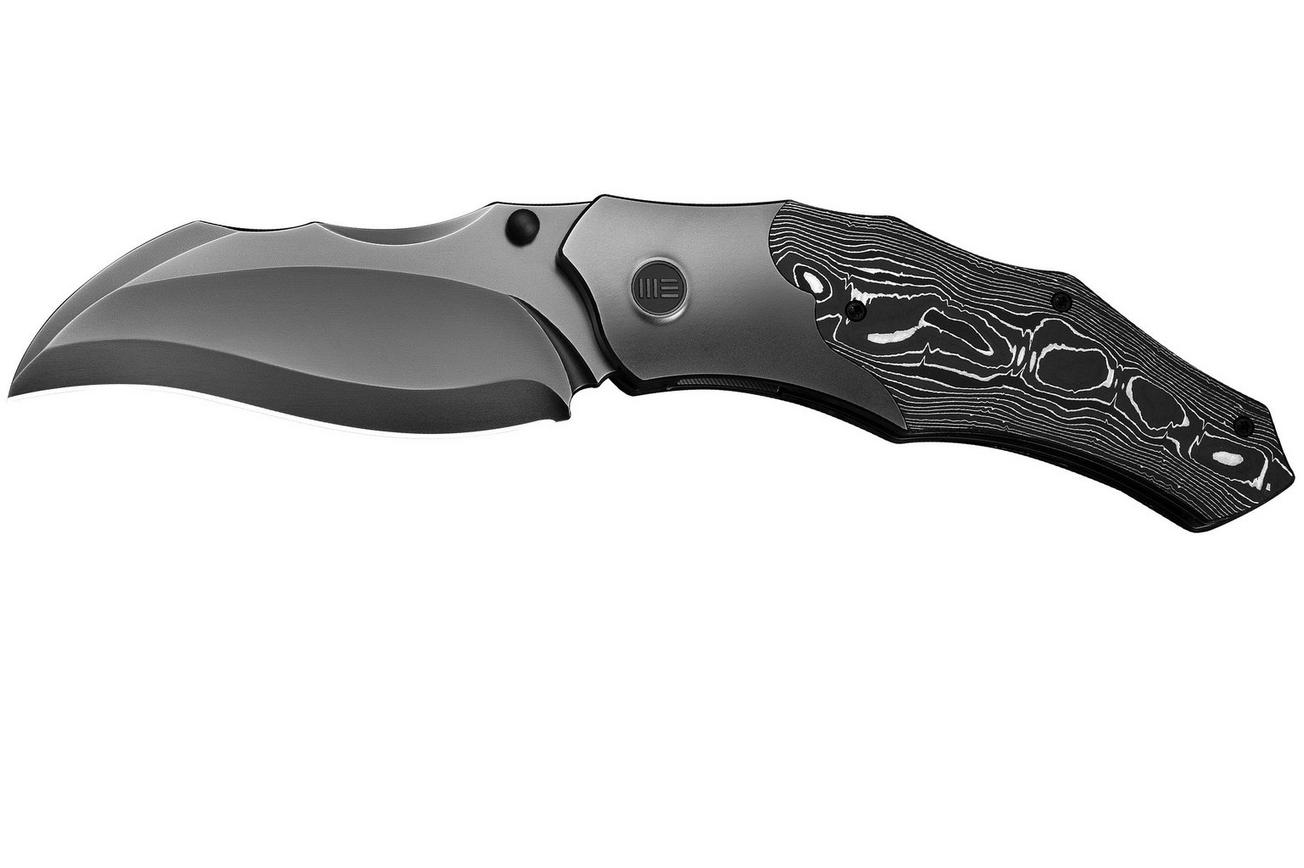 WE Knife Orc Boss WE24042-3 Polished Gray CPM 20CV, Gray Titanium Aluminum Foil Carbon Inlay, zakmes, Grant Chambers design