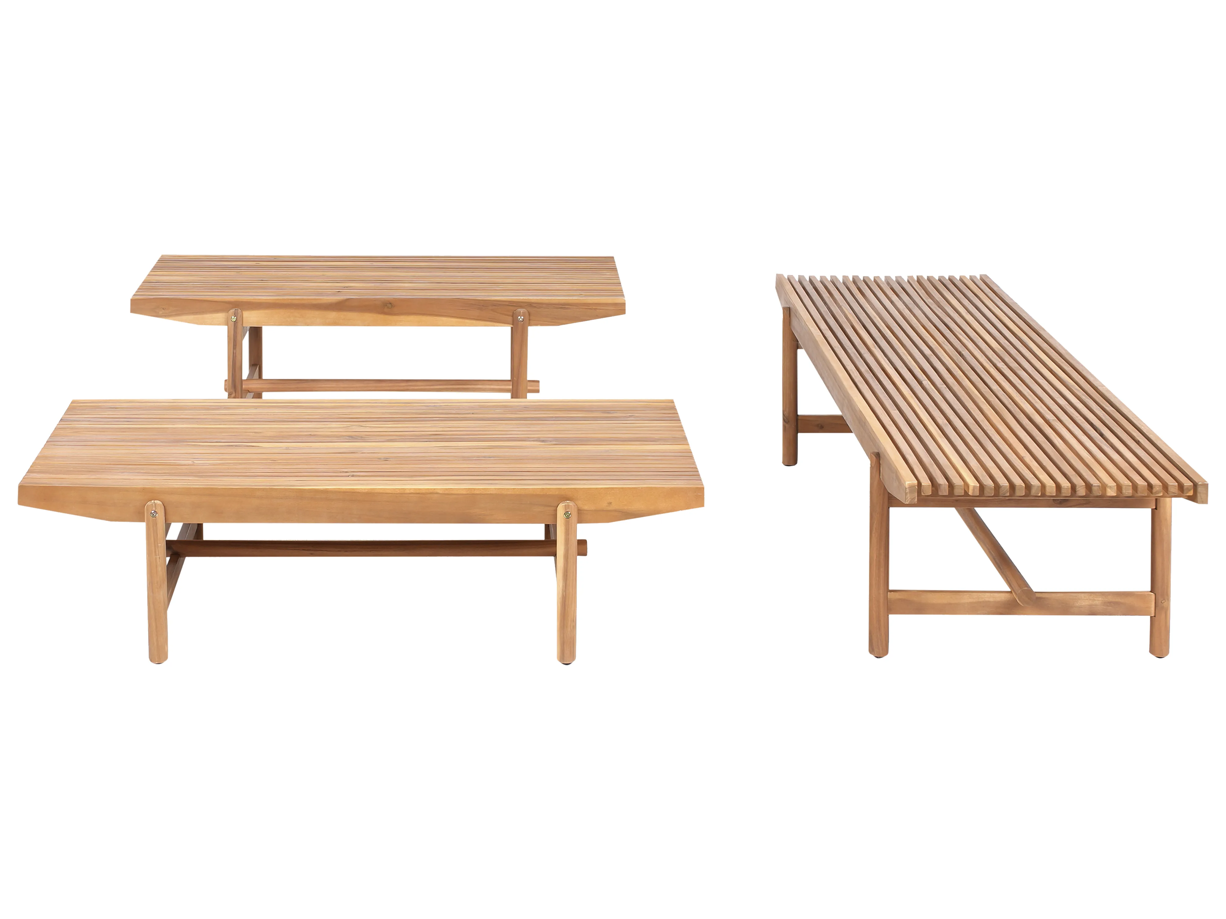 Loungeset met tafel 3-zits GIAVENO Acaciahout Gebroken wit