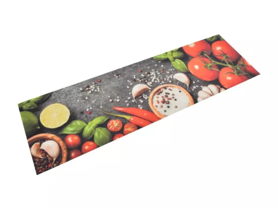 Tapis de cuisine lavable impression légumes 45x150 cm velours