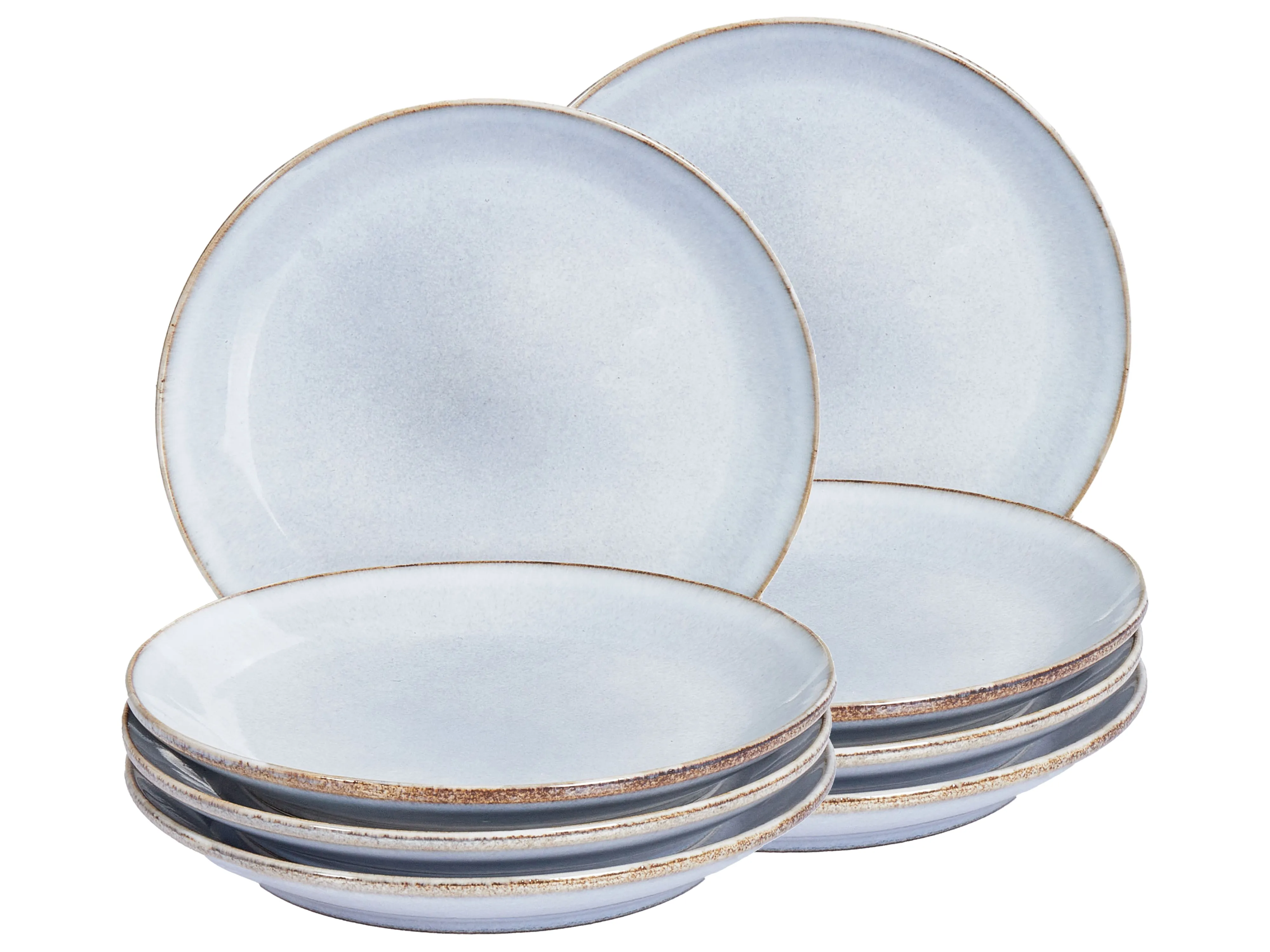Set van 8 dessertborden JUNIPER Steengoed Lichtblauw