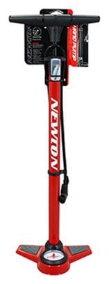 Pompe a pied Newton fpv1 acier colori rouge raccord double style switch avec manometre 11bars vp-vs