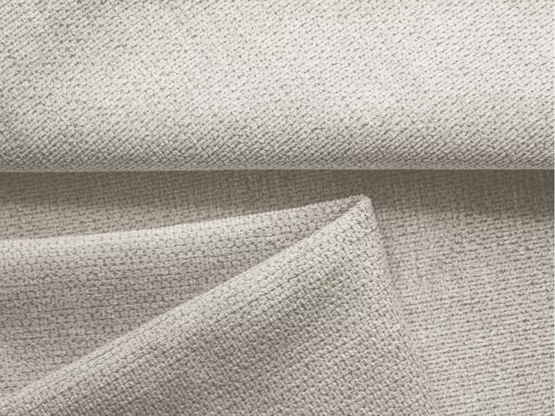 Canapé d'angle panoramique convertible en tissu chenille - argent - NANEA