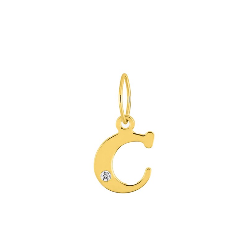 Pendentif Femme - Or 18 Carats - Diamant 0.01 Carats
