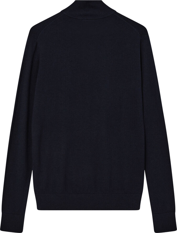 Mos Mosh Gallery MMGAdam Soft Zip Turtle Neck Knit Navy