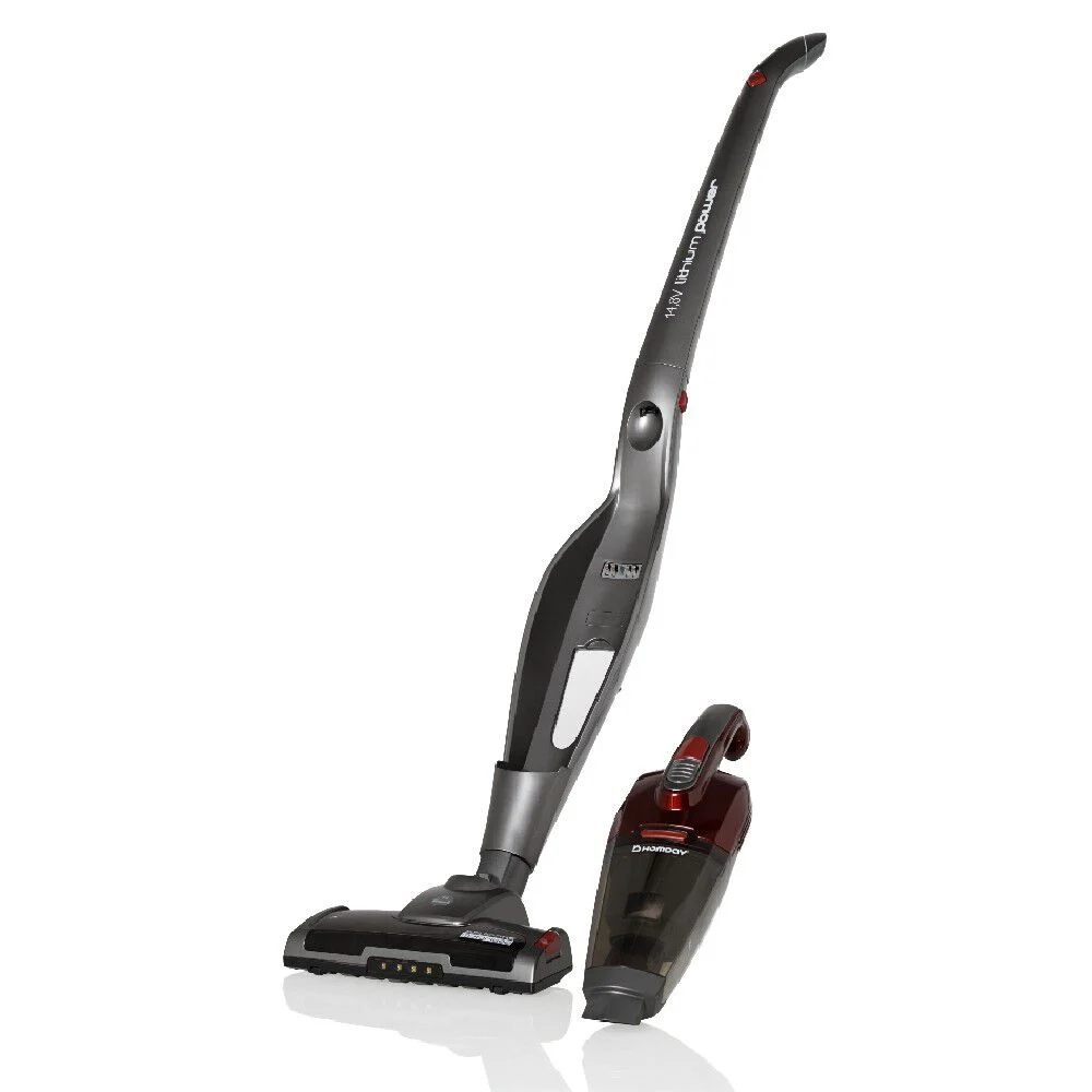 Aspirateur balai sans sac 2 en 1 gris et rouge Homday