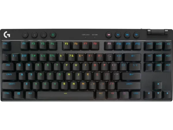 Logitech G PRO X TKL - Tastatur - gaming - bagbelyst - trådløs - 2.4 GHz, Bluetooth - QWERTY - US International - tastkontakt: Tactile - sort
