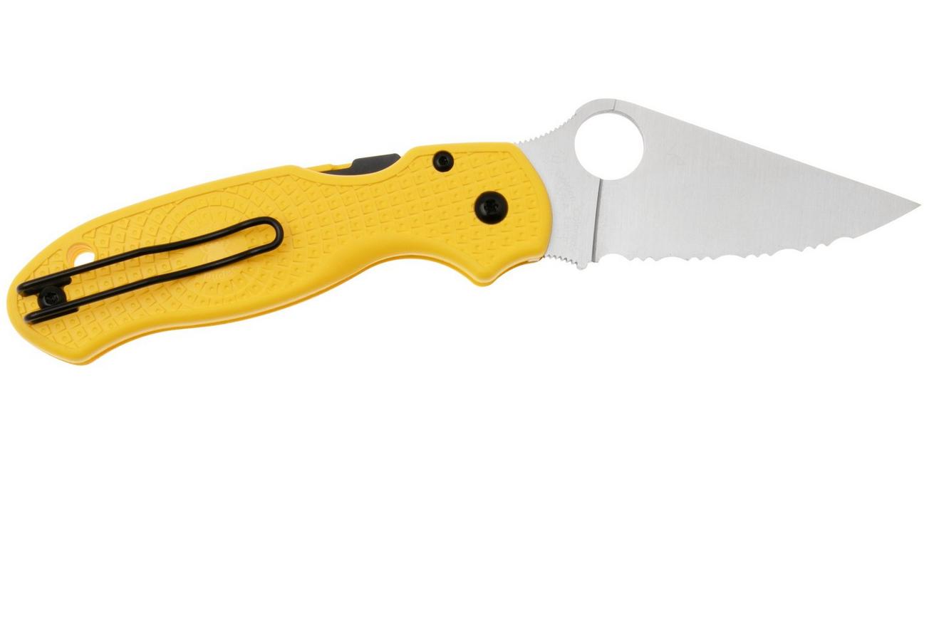 Spyderco Para 3 Salt Lightweight CPM MagnaCut C223SYL Yellow FRN, serrated zakmes