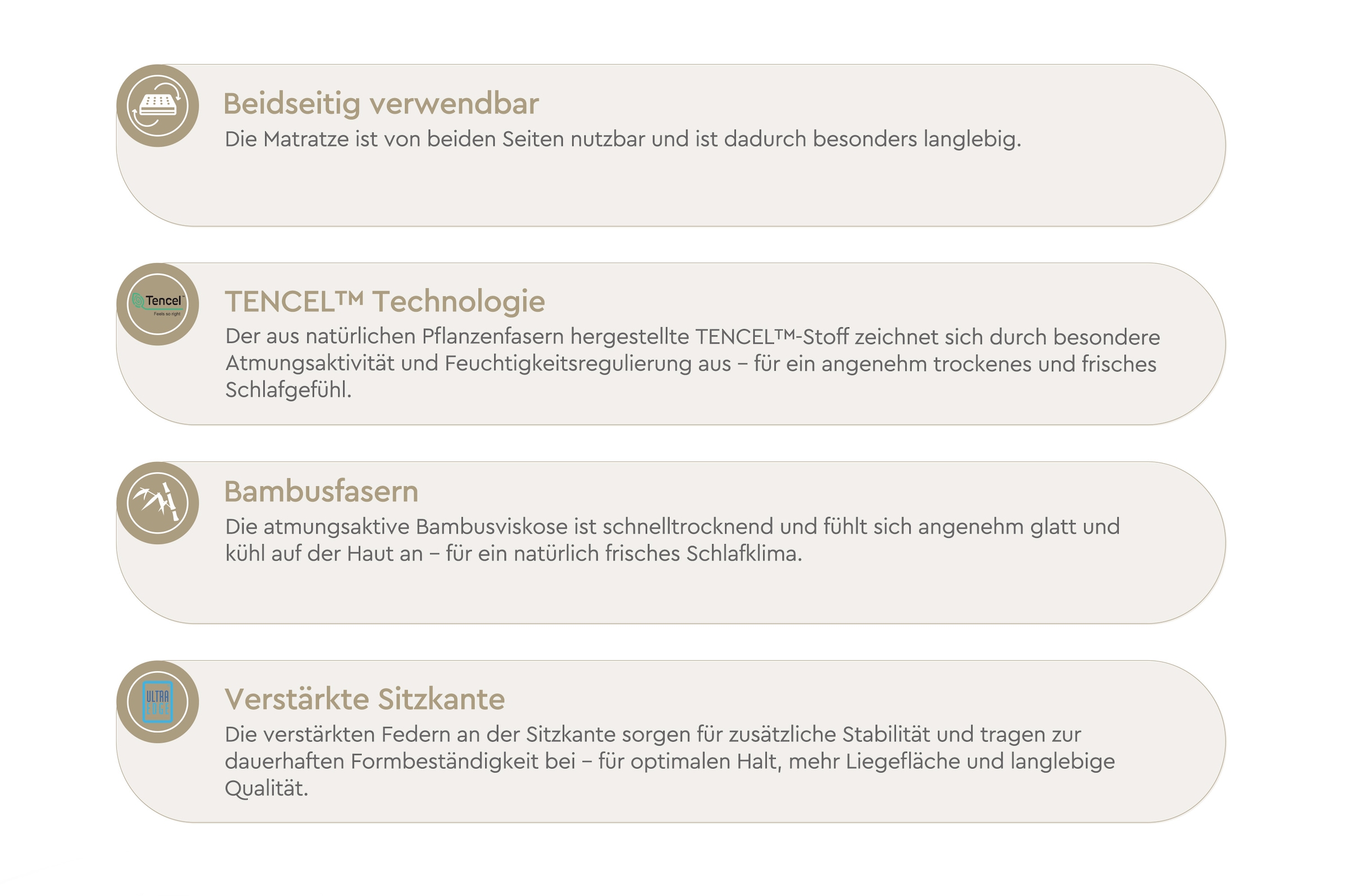 Yatas Bedding Taschenfederkernmatratze »Majestät Premium Bambus« 30 cm hoch Raumgewicht: 28 kg/m³ 416 Federn 1 Stk. tlg. H2, wendbar, ergonomisch, atmungsaktiv