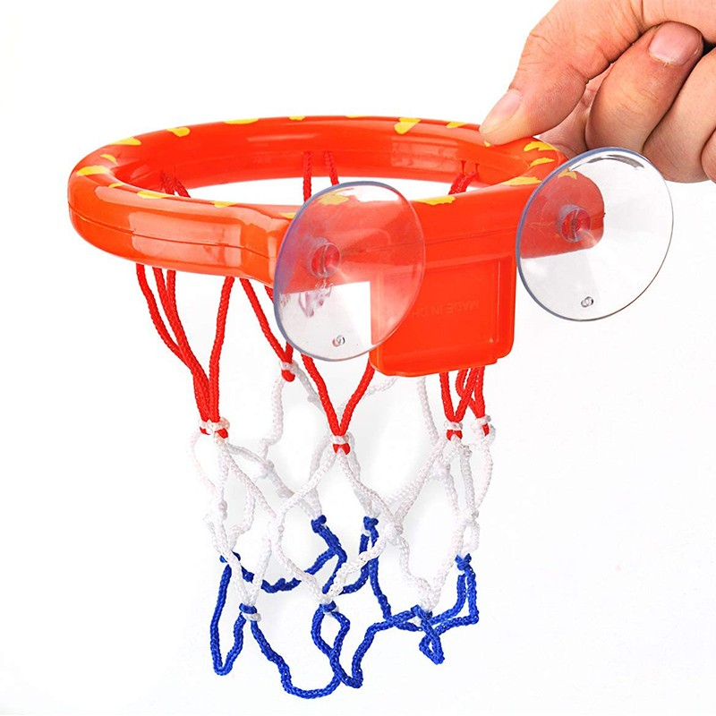 (4-tlg. Set) Basketball Badewanne Dusche Saugnapf Kinder Spielzeug - Orange